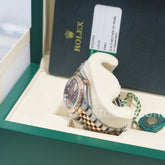 롤렉스 Datejust 36 스테인리스 스틸 및 옐로우 골드 블랙 자개 다이아몬드 다이얼